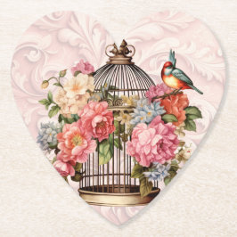 Romantische Vintage Wasserfarbe Blumengeburt Untersetzer