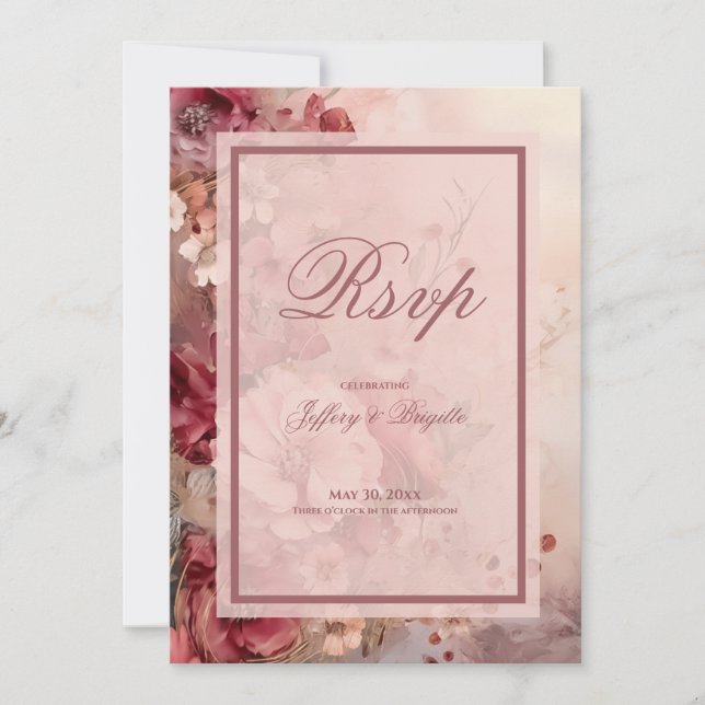 Romantische Vintage whimsical Hochzeit rsvp Save The Date (Vorderseite)