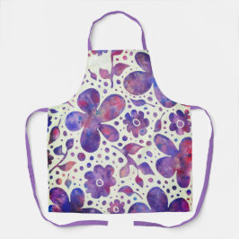 Romantische violette Blume und Blätter Originelle  Schürze