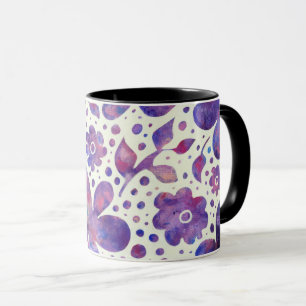 Romantische violette Blume und Blätter Originelle  Tasse