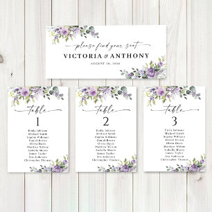 Romantische violette Blumen Hochzeit Kopf-Tisch-Sc