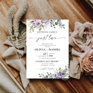 Romantische violette Blumen Hochzeitseinladung Einladung