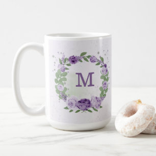 romantische violette Blumen Kaffeetasse