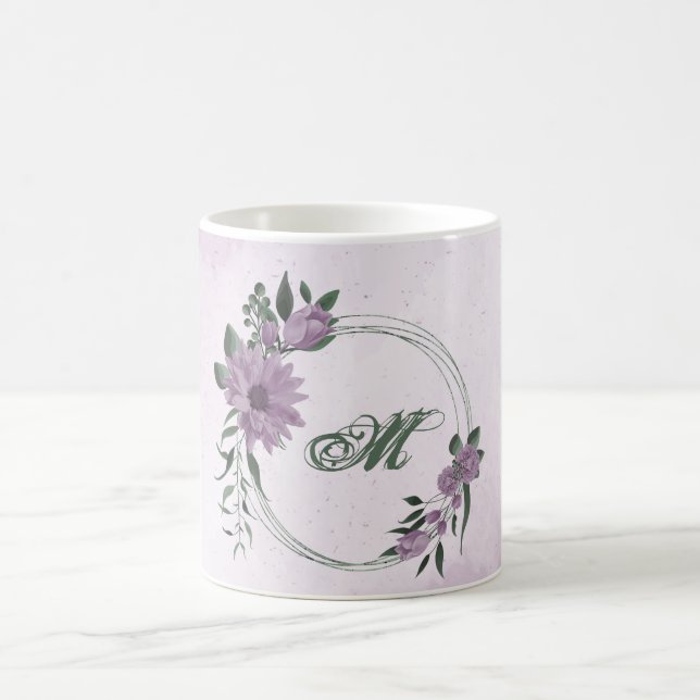 Romantische violette Blumen Kaffeetasse (Mittel)