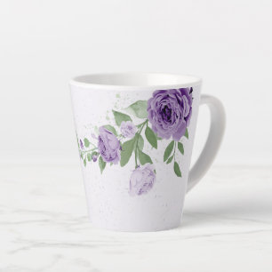 romantische violette Blumen Milchtasse