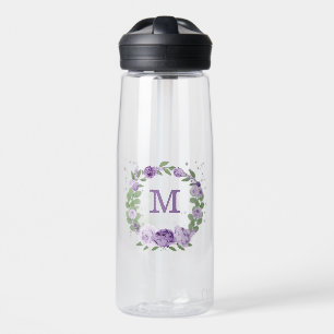 romantische violette Blumen Trinkflasche