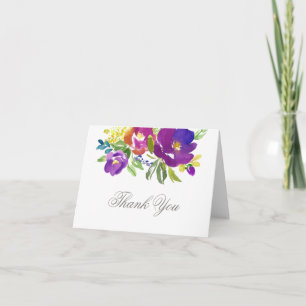 Romantische Violette Flora Dankeschön Karte