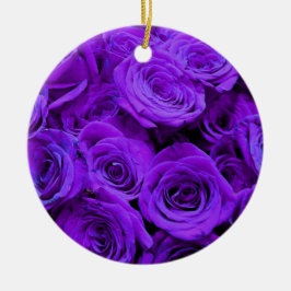 Romantische violette lila Rose, hübscher Rosenbuke Keramikornament