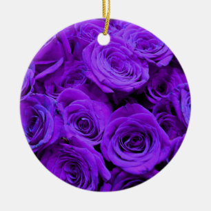 Romantische violette lila Rose, hübscher Rosenbuke Keramikornament