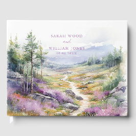 Romantische violette wilde Blume Hochzeitstorch Gästebuch