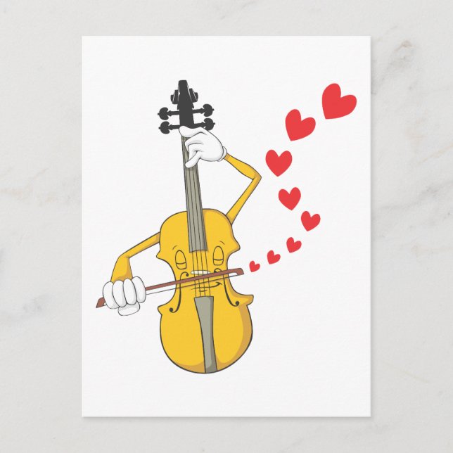Romantische Violine Serenading Postkarte (Vorderseite)