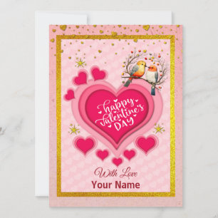 Romantische Vögel auf Ast zum Valentinstag und Her Feiertagskarte