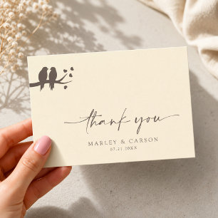Romantische Vögel Klassische formelle Hochzeit Dankeskarte