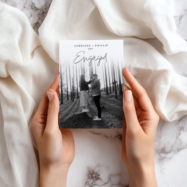 Romantische Vollständiges Foto und handgeschrieben Einladung (Contemporary “We’re Engaged” full Photo Invitation.)