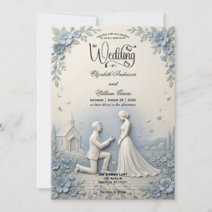 Romantische Vorschlags-Szene Hochzeit Einladung