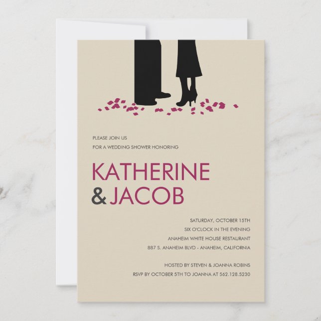 Romantische Vows Polterabend lädt ein Einladung (Vorderseite)