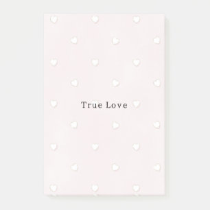Romantische wahre Liebe weiße Herzen rosa Valentin Post-it Klebezettel