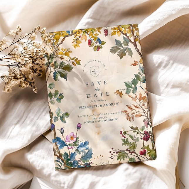 Romantische Waldblatthochzeit Save The Date (Von Creator hochgeladen)
