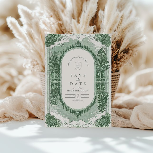 Romantische Waldlandschaft Save The Date (Von Creator hochgeladen)