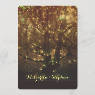 Romantische Waldlichter rustikale Hochzeit Einladung