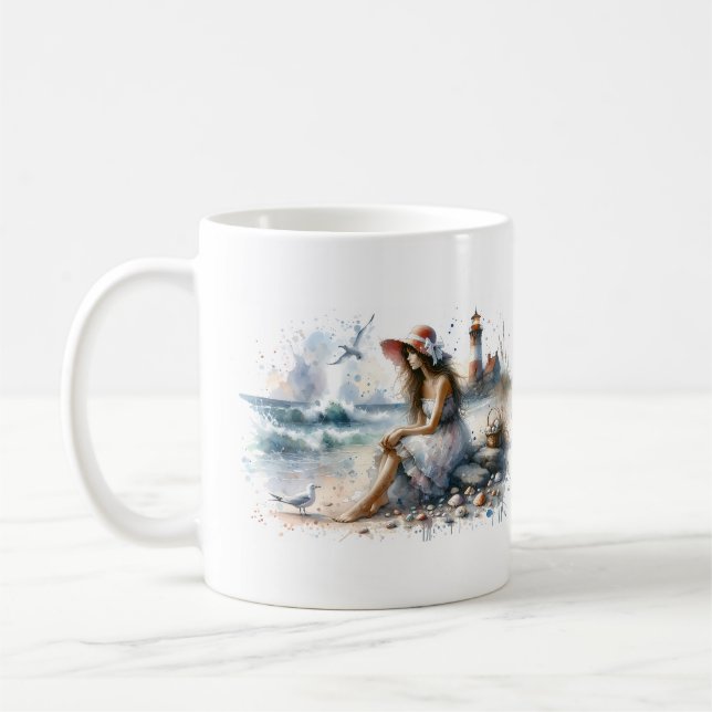 Romantische Wasserfarbe Giro del Malcantone Kaffeetasse (Links)