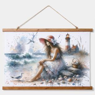 Romantische Wasserfarbe Giro del Malcantone Wandteppich Mit Holzrahmen