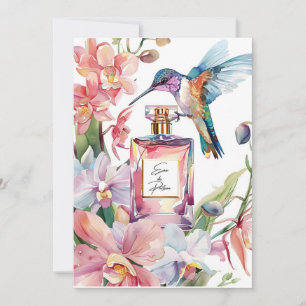 Romantische Wasserfarbe Hummingbird & Orchideenkar Karte