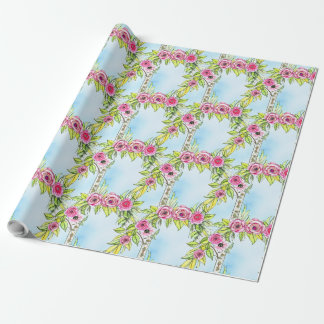 Romantische Wasserfarbe Jugendstil Rose Geschenkpapier