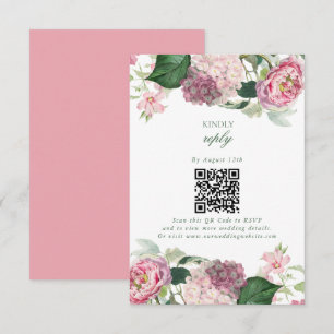 Romantische Wasserfarbe Rosa Blume Hochzeit Garten Begleitkarte