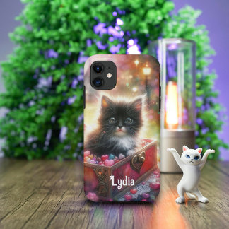 Romantische Wasserfarbe Tuxedo Kätzchen in Herz Bo Case-Mate iPhone Hülle