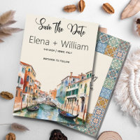 Romantische Wasserfarbe Venedig Italien Save the D