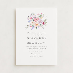 Romantische Wasserfarben Pastel Floral Wedding Inv Einladung