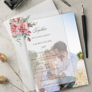 Romantische Wasserfarben Rosen und Kalligraphie