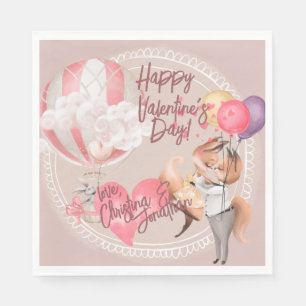 Romantische Wasserfarben - Valentine Liebe Fohlen  Serviette