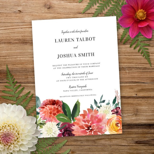 Romantische WasserfarbenBouquet | Einladung zur Ho (Von Creator hochgeladen)