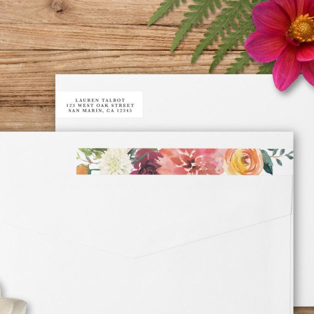 Romantische WasserfarbenBouquet | Rücksendeadresse (Von Creator hochgeladen)