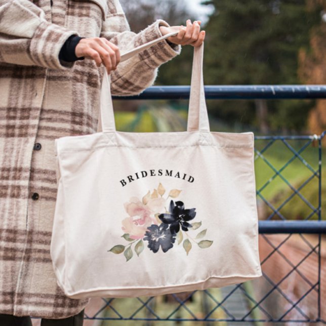 Romantische Wasserfarbenflotte Florals Bridesmaid Tragetasche (Von Creator hochgeladen)