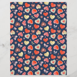 Romantische Wasserfarbenherzen Briefbogen