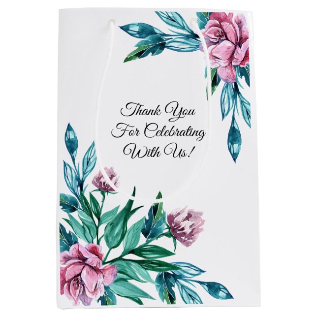 Romantische Weibchenblüte 40. Geburtstag Mittlere Geschenktüte (Vorderseite)