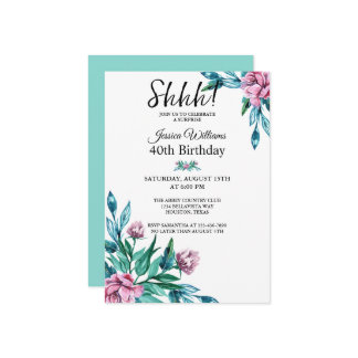 Romantische Weibchenblüte 40. Überraschung Geburts Einladung