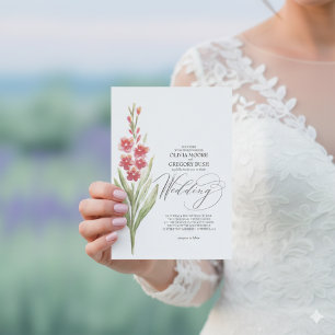 Romantische weiche rosa Blumen Sommergarten Einladung