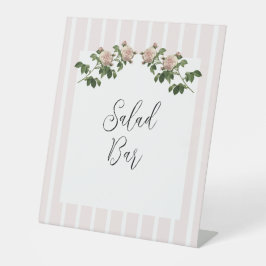 Romantische weiche rosa Hochzeitssalat-Bar Sockelschild