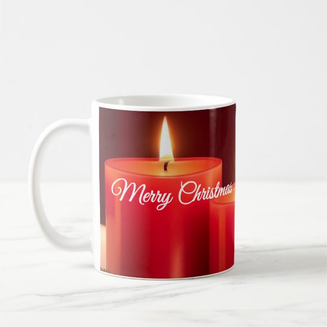 Romantische Weihnachtskerzen - Frohe Weihnachtsfes Kaffeetasse (Links)