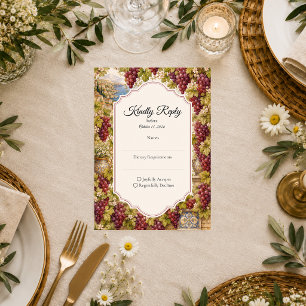 Romantische Weinberghochzeit RSVP Karte