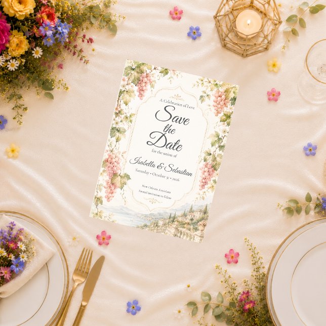 Romantische Weinberghochzeit Save The Date (Von Creator hochgeladen)