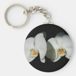 Romantische Weiße Orchideen, tropisches Foto Schlüsselanhänger