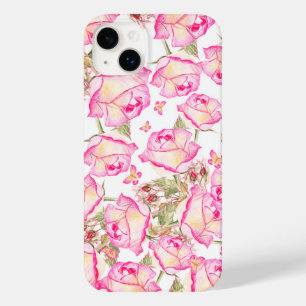 Romantische weiße rosa gelbe Sommer-Rosen-Blumenmu Case-Mate iPhone 14 Plus Hülle