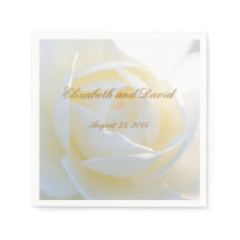 Romantische Weiße Rose Hochzeit Napkins