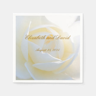 Romantische Weiße Rose Hochzeit Napkins Serviette