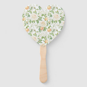 Romantische weiße Rosen Blumen Pfirsiche Hochzeit Fächer